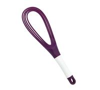 2PCS 29CM Twist Whisk, Plastic Kitchen Flat Balloon Whisk Thick Wire Egg Frother Beater for Cooking Blending Whisking Stirring, Purple