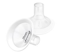 2pcs 29mm Soft Flanges, 106 Degree Wider Opening Angle with Soft Rim Shield for Medela Breast Pump, PersonalFit, Freestyle, Maxflow, Freestyle Flex Swing Maxi Connector, Lansinoh Signature Pro