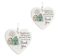 2pcs 2D Acrylic Neighbours Like You Are Precious & Few 2D Acrylic Plaques, Heart-Shaped Decorative Sign For Home Or Garden Room, Thank You Gift For Kind Neighbours - MDF Hanging Plaques