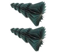 2pcs 2d Emerald Paper Christmas Tree with Magnetic Honeycomb Design