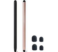 2PCS 2in1 Stylus Pen for Samsung Galaxy Tab Tab A9+ / A8 / A7 / A7 Lite, High Sensitivity & Precision Styli Pencil for Apple iPad/iPad Pro/Fire HD/Microsoft/Surface/All Touch Devices (Black+Gold)