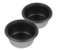 2pcs 2l Rice Cooker Inner Pot Non Stick Black Cfxb20 Compatible | Aluminium Alloy Liner with Smooth Coating, Portable Cooking Insert for Soup, Leftovers, Dormitories, Hotels and Compact