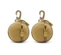 2Pcs 2oz Lightweight 1000D Oxford Waterproof Small EDC Pouch, Tactical MOLLE Pouch with Resin Hook, Military Gear Coin Purse Key Case Earphone Holder for Outdoor Hiking Camping (Khaki 2Pcs)