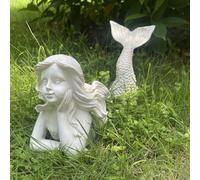 (2pcs) 2pcs, Decorative Outdoor Resin Mermaid Statue for Garden, Patio, and Lawn - Adds a Touch of Whimsy and Charm to Your Outdoor Space