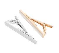 2pcs 2pcs Decorative Tie Clip with Shell Alloy Finish | Classic Formal Accent for Standard Ties and Shirt Plackets, Suitable for Interviews and Special Occasions
