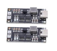 2Pcs 2S Type C to 8.4V Boost Lithium Battery Charger Module - DC 3 to 6V Input 1A Version Charging Board for 2 Series Ion Cells - 0.55A Charging Current PCB Modules - 2 Piece Pack (4A)