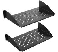 2PCS 2U Server Rack Shelf, Universal Vented Rack Mount Cantilever Tray for 19" Network Equipment Rack & Cabinet, 10" Deep Rack Mount Self, for Server, IT & Sound Equipment