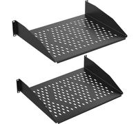 2PCS 2U Server Rack Shelf, Universal Vented Rack Mount Cantilever Tray for 19" Network Equipment Rack & Cabinet, 14" Deep Rack Mount Self, for Server, IT & Sound Equipment