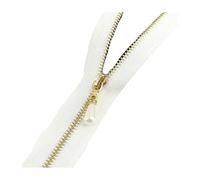 2Pcs 3# 15-70cm Metal Decorative Zipper Opening/Closing Zipper Clothing Jacket Repair Sewing Accessories,White Gold,CloseEnd-25cm