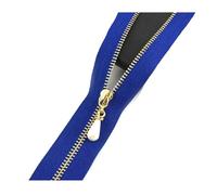 2Pcs 3# 15-70cm Metal Decorative Zipper Opening/Closing Zipper Clothing Jacket Repair Sewing Accessories,Blue Gold,OpenEnd-40cm