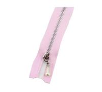 2Pcs 3# 15-70cm Metal Decorative Zipper Opening/Closing Zipper Clothing Jacket Repair Sewing Accessories,Pink Silver,CloseEnd-20cm