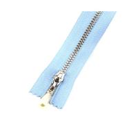 2Pcs 3# 15-70cm Metal Decorative Zipper Opening/Closing Zipper Clothing Jacket Repair Sewing Accessories,Sky Blue Silver,OpenEnd-60cm