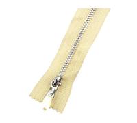 2Pcs 3# 15-70cm Metal Decorative Zipper Opening/Closing Zipper Clothing Jacket Repair Sewing Accessories,Khaki Silver,OpenEnd-60cm