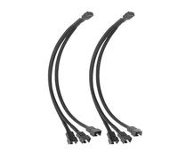 2Pcs 3/2/1 Way 4Pin PWMs Fan Splitter Cable 9.8inch with Braideds Sleeve PC Fan Extension Cable