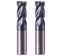 2Pcs 3/4" 4 Flute Solid Carbide Roughing End Mill - ALCrSiN Nano Coated