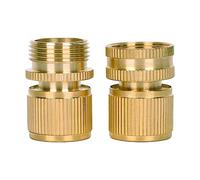 2Pcs 3/4" Brass Quick Connector Metal Faucet Water Adapter for Shower Tube Garden Yard Watering Equipment Water Hose Fittings