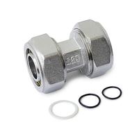 2PCS 3/4’’ Compressed Air Line Fittings, 3/4’’ x 3/4’’ Piping, 200PSI Working Pressure, Air Piping Fittings for Shop Garage Compressed Air Tube System Brass-Nickel Plated