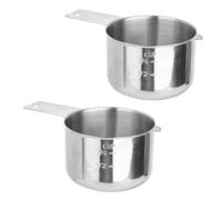 2pcs 3/4 Cup Measuring Cups, Stainless Steel Measuring Cups Jug for Cooking Baking Coffee Dry & Liquid Ingredients Dual Metric & US Measurements