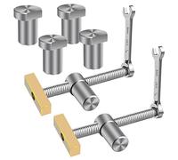 2PCS 3/4 Inch Bench Dog Clamps, Woodworking Clamps with 4 Bench Dogs, CNC Precision Machining Bench Dog with 2 Ratchet Wrenches, Low Profile Design and Easy to Use for Woodworking