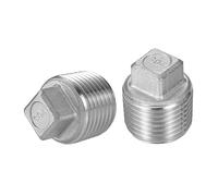 2Pcs 3/4 Inch BSP Male Pipe Plug, 304 Stainless Steel Outer Square Thread Socket Fitting for Plumbing Repair and Industrial Sealing