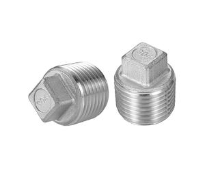 2Pcs 3/4 Inch BSP Male Pipe Plug, 304 Stainless Steel Outer Square Thread Socket Fitting for Plumbing Repair and Industrial Sealing