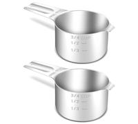 2PCS 3/4CUP (180ML, 6OZ) Measuring Cup, 18/8(304) Stainless Steel