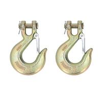 2PCS 3/8in Clevis Slip Hook G70 Forged Alloy Steel Grab Hook for Lifting Hoisting Equipment with 5250 lb Capacity, Trailer Slide Hook for Construction and Transport
