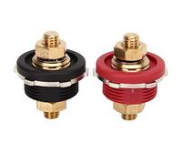 2PCS 3 / 8in Thru Panel Battery Terminal, 250A, Black Red, Universal Connector for RV Boat - Durable Zinc Alloy, Easy Power Access for Vehicles