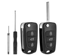 2Pcs 3 Buttons Car Key Case Replacement for Hyundai ix20 ix35 i10 i20 i30 and Kia Venga Ceed Soul Remote Car Keycover Case Folding Car Keys Shell with Removal Tool