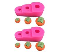 2Pcs 3-Cavities Fruit Silicone Mold Food Grade Silicone Mold for Making Chocolate Candy Cake Decoration Soap Making Cast