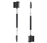 2pcs 3 Head Eyebrow Eyelash Shaper Eyelash Comb Double Head Brush Makeup Grooming Tool Cosmetic with 3 Different Spoolie Brushes for Separating Lashes, Eliminating Mascara Clumps, Grooming Brows