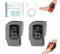 2PCS 3-in-1 Cordless Foot Massagers, Heated Ankle & Foot Massager for Pain and Circulation, 5 Heat Levels & Multiple Modes, Portable Electric Foot Warmer for Heel, Sole & Arch (B)