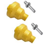 2Pcs 3-in-1 Diamond Step Core Drill Bit - 20mm/35mm/50mm Hole Opener with M10 Thread & Conversion Rod for Marble, Tile, Concrete, Granite, Quartzite
