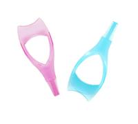 2PCS 3 in 1 Mascara Tool Plastic Makeup Eyelash Shield Upper Lower Eye Lash Mascara Applicator Guide with Eyelash Assist Comb Brush for Women Girls (Blue+Pink)