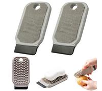 2PCS 3-in-1 Silicone Dish Sponge, Dual-Sided Silicone Scrubber with Scraper, Potato Scrubber and Vegetable Brush, Reusable Fast Drying Cleaning Brush for Cookware, Fruit and Vegetables (Grey)