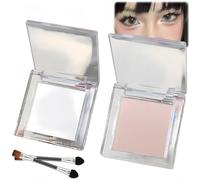 2Pcs 3-in-1 White Matte Eyeshadow Highlighter for Mature Skin,White Matte Eyeshadow with 2 Dual-Ended Brushes,Waterproof Pressed Powder for Eyelid,Under-Eye & Inner Corner Brightening,2g