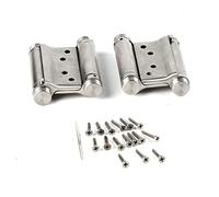 2Pcs 3 Inch Double Action Spring Hinge, Stainless Steel Hinge for Saloon Cafe Swing Door, Self - Closing Bar Counter Door Hinge with Adjustable Tension, for Wood Glass
