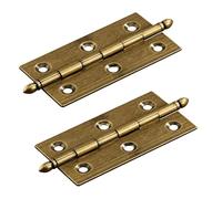 2Pcs 3 inches Brass Hinges Bronze Folding Door Hinges Retro Decorative Hinge for Window Cabinets/Wooden Door