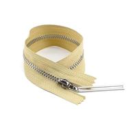 2Pcs 3# Metal Zipper 15-70Cm, for Bag Jeans Jacket Decorative Sewing,Khakisilver,Close-End-20cm