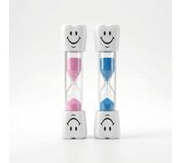 2PCS 3 Minute Toothbrush Timer for Kids - Smiley Sand Timer for Teeth Brushing - Fun Visual Hourglass Countdown Clock for Children Oral Hygiene Habits, Bathroom and Classroom Games