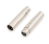 2Pcs 3-Pin XLR Male to Female Socket Connector, Audio Microphone Mic Extension Adapter Gender Changer Coupler for Stage Audio Equipment