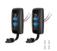 2PCS 3 Ports 12V RV USB Outlet 72W, 2PCS Type-C PD3.0 Quick Charge & Dual QC3.0 Panel Wall Surface Mount, Automotive Car Multi-Port USB Socket Charger Adapter for RV Marine Boat Bus Camper ATV Truck