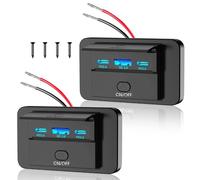 2PCS 3 Ports 12V RV USB Outlet 90W, Dual PD3.0 Type-C Quick Charge 72W & USB QC3.0 18W Panel Wall Mount, Automotive Car USB Socket Charger Adapter for RV Marine Boat Bus ATV Motorcycle Truck