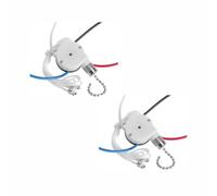 2Pcs 3 Speed 4 Wire Pull Chain Switch Replace ZE-208S Fan Light Nickel