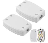 2Pcs 3-Terminal Electrical Junction Box, 13A 250V Flex Connector 3 Core Cable Joiner White Cable Connectors Electric Connectors for Indoor Lighting,Power,Wiring (White)
