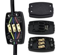 2Pcs 3 Terminal Electrical Junction Box with Fast Lock Connectors - Waterproof Cable Connectors for Outdoor & Indoor Use - Electric Wire Splice Enclosure for Garden, Streetlight