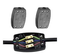 2Pcs 3 Terminal Electrical Junction Box with Flex Cable Gland - 13A 250V Cable Connector, Indoor Wire Connector Box, Easy Install Electric Junction for Lighting, Garden, and Home Use