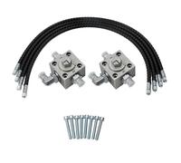 2Pcs 3 Way Diverter Valve for 1 to 2 Ton Chinese Mini Excavator with Quick Connects 31in Flexible Hoses, Mini Excavator Three Way Diverter Valve Tool, Increase Efficiency