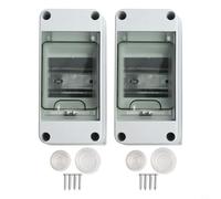 2PCS 3-Way Power Distribution Box IP65 Weatherproof Junction Box for DIN Rail, Outdoor Electrical Enclosure with Quick-Release Lid, White ABS Circuit Protection Case