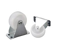 2Pcs 30-15KG Load Swivel Casters Furniture Wheel Castor PP Nylon Roller Wheels 1.6 Inch 1.4 Inch1 Inch Platform Trolley Chair Casters(White)